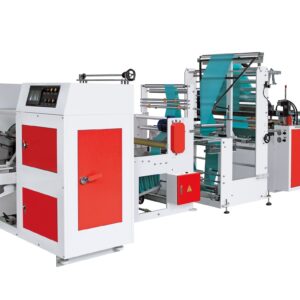ONE LINE AUTOMATIC BAG-ON-ROLL MAKING MACHINE CORELESS WITH TWO TIMES V-FOLDING DEVICES